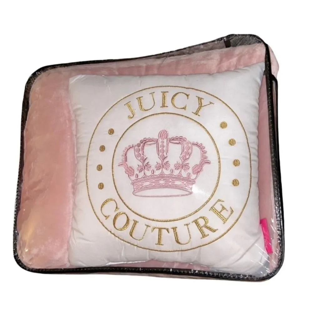Juicy Couture Logo Crown Plush Velour 4-Piece King Bed Set